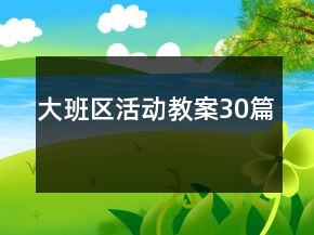 大班區(qū)活動教案30篇