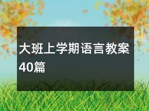 大班上學(xué)期語言教案40篇