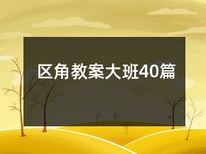 區(qū)角教案大班40篇