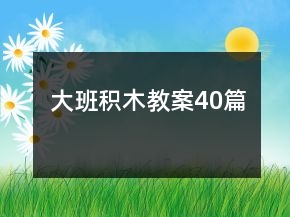大班積木教案40篇