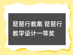 琵琶行教案 琵琶行教學設計一等獎
