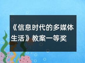 《信息時(shí)代的多媒體生活》教案一等獎(jiǎng)