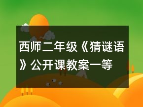 西師二年級(jí)《猜謎語》公開課教案一等獎(jiǎng)