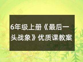 6年級(jí)上冊《最后一頭戰(zhàn)象》優(yōu)質(zhì)課教案一等獎(jiǎng)