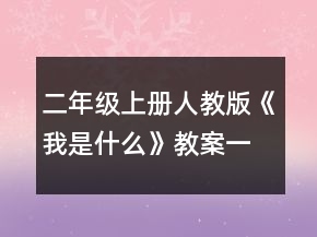 二年級(jí)上冊(cè)人教版《我是什么》教案一等獎(jiǎng)