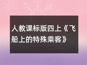 人教課標版四上：《飛船上的特殊乘客》教案一等獎