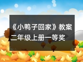 《小鴨子回家》教案（二年級上冊）一等獎