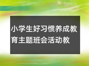 小學(xué)生好習(xí)慣養(yǎng)成教育主題班會活動教案一等獎(jiǎng)