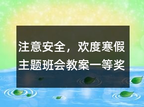 注意安全，歡度寒假主題班會教案一等獎(jiǎng)