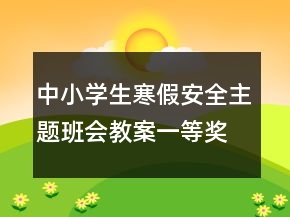 中小學生寒假安全主題班會教案一等獎