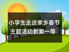 小學(xué)生走進(jìn)家鄉(xiāng)春節(jié) 主題活動(dòng)教案一等獎(jiǎng)