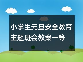 小學生元旦安全教育主題班會教案一等獎
