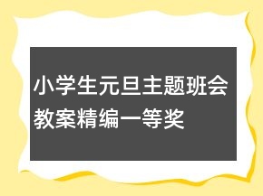 小學(xué)生元旦主題班會(huì)教案精編一等獎(jiǎng)