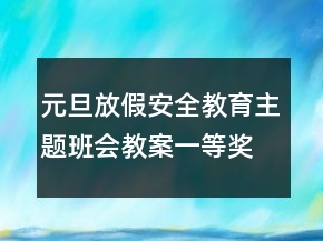 元旦放假安全教育主題班會教案一等獎