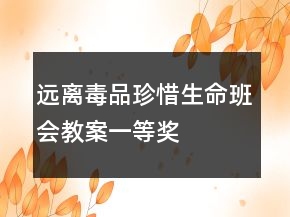遠(yuǎn)離毒品珍惜生命班會(huì)教案一等獎(jiǎng)