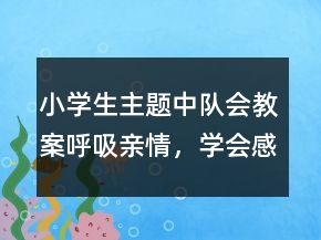 小學(xué)生主題中隊(duì)會(huì)教案：呼吸親情，學(xué)會(huì)感恩一等獎(jiǎng)