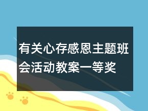 有關(guān)心存感恩主題班會(huì)活動(dòng)教案一等獎(jiǎng)