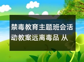 禁毒教育主題班會(huì)活動(dòng)教案：遠(yuǎn)離毒品 從第一口做起一等獎(jiǎng)