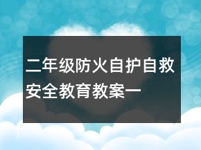 二年級防火自護、自救安全教育教案一等獎