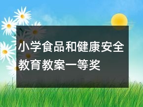 小學(xué)食品和健康安全教育教案一等獎