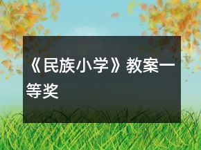《民族小學(xué)》教案一等獎