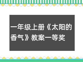 一年級上冊《太陽的香氣》教案一等獎