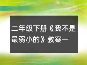 二年級(jí)下冊(cè)《我不是最弱小的》教案一等獎(jiǎng)