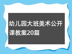 幼兒園大班美術(shù)公開課教案20篇
