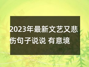 2023年最新文藝又悲傷句子說(shuō)說(shuō) 有意境文藝范的傷感89句
