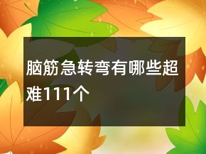 腦筋急轉(zhuǎn)彎有哪些超難111個