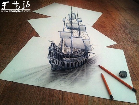 紙張上繪出的逼真3D作品 -  www.rpnrmr.com