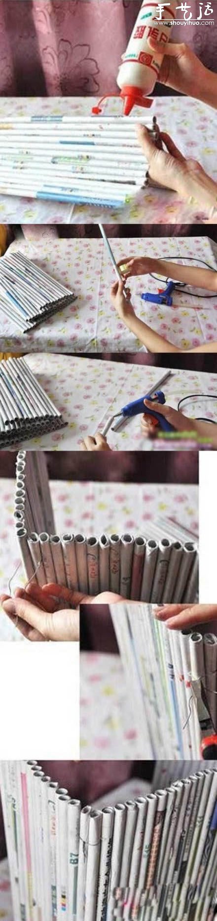 廢舊報紙手工DIY儲藏柜的教程 -  www.rpnrmr.com