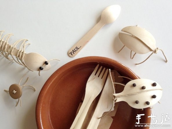 一次性勺子廢物利用DIY昆蟲(chóng)玩具 -  www.rpnrmr.com