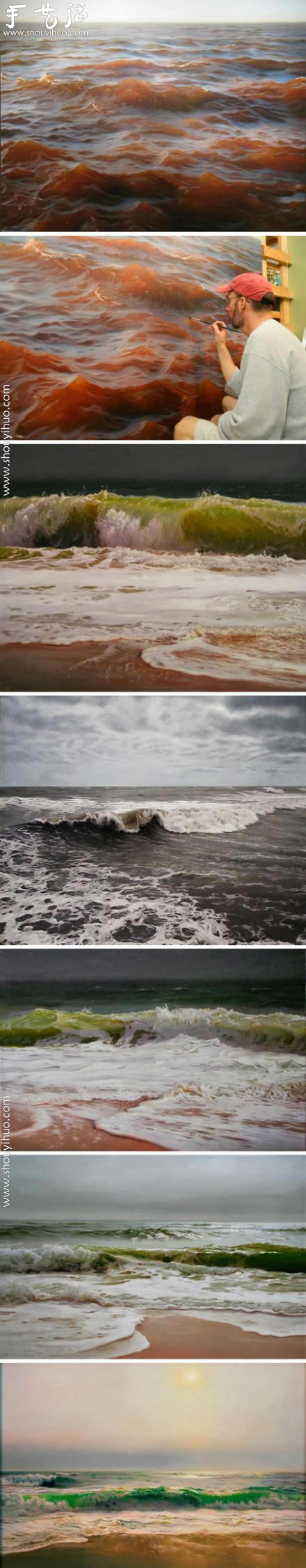 驚艷的海浪手繪 逼真立體視覺效果 -  www.rpnrmr.com