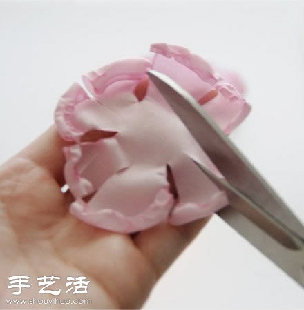 雪紡布+毛線 手工制作布藝牡丹花 -  www.rpnrmr.com