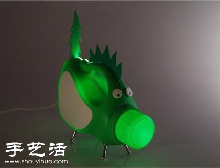 洗衣液塑料瓶廢物利用DIY搞笑豬臺燈 -  www.rpnrmr.com