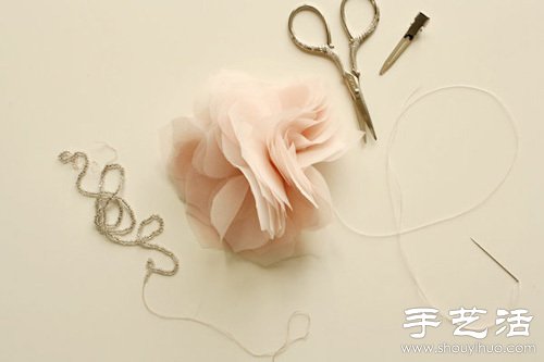 雪紡布手工制作漂亮花朵裝飾 -  www.rpnrmr.com