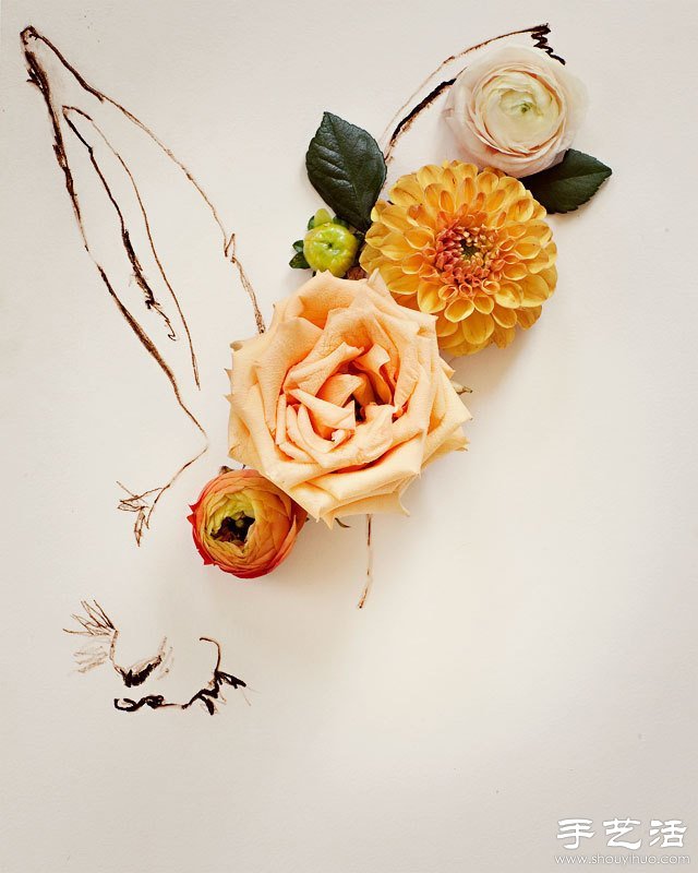 花朵與簡筆畫結(jié)合DIY奇妙昆蟲圖案 -  www.rpnrmr.com