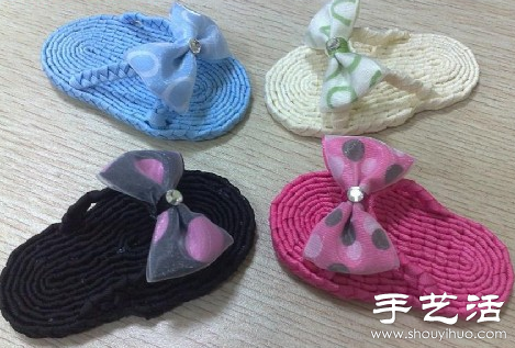 綢帶+熱熔膠 手工制作可愛家居拖鞋 -  www.rpnrmr.com