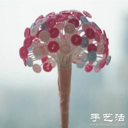 紐扣DIY清新手捧花的教程 -  www.rpnrmr.com