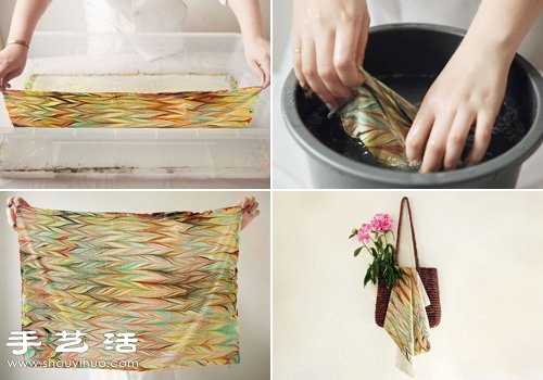 軋染工藝DIY手工制作帶大理石紋路的絲巾 -  www.rpnrmr.com