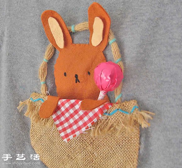 手工制作可愛復(fù)活節(jié)兔口袋圖解教程 -  www.rpnrmr.com
