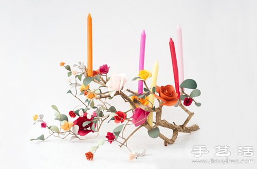 浪漫的手工剪紙玫瑰花燭臺制作方法 -  www.rpnrmr.com