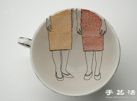 DIY杯碟上的創(chuàng)意互動(dòng)圖案 -  www.rpnrmr.com