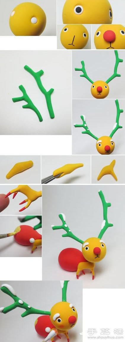 小鹿玩偶軟陶粘土手工制作圖解教程 -  www.rpnrmr.com
