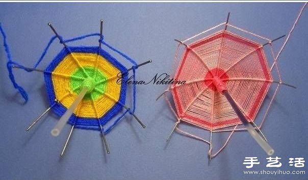 鐵絲+圓珠筆芯+毛線(xiàn) 手工制作迷你遮陽(yáng)傘 -  www.rpnrmr.com