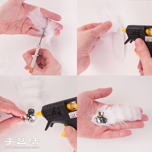 浪漫羽毛發(fā)卡發(fā)飾手工制作圖解教程 -  www.rpnrmr.com