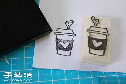 橡皮章教程：手工制作咖啡杯圖案印章 -  www.rpnrmr.com