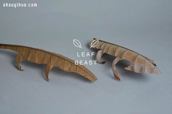 干枯樹葉手工制作成各種生動(dòng)逼真的動(dòng)物 -  www.rpnrmr.com