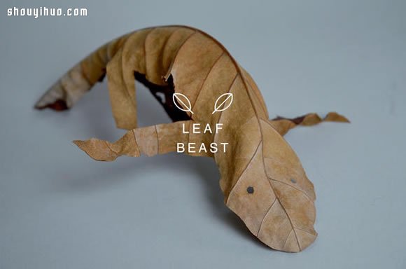 干枯樹葉手工制作成各種生動(dòng)逼真的動(dòng)物 -  www.rpnrmr.com